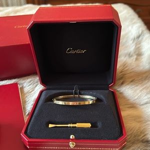 Authentic Cartier love bracelet 17 - fit for a 6” wrist, 18 k yellow gold
